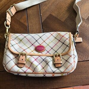 Coach Plaid Crossbody Bag with Multicolor Accents